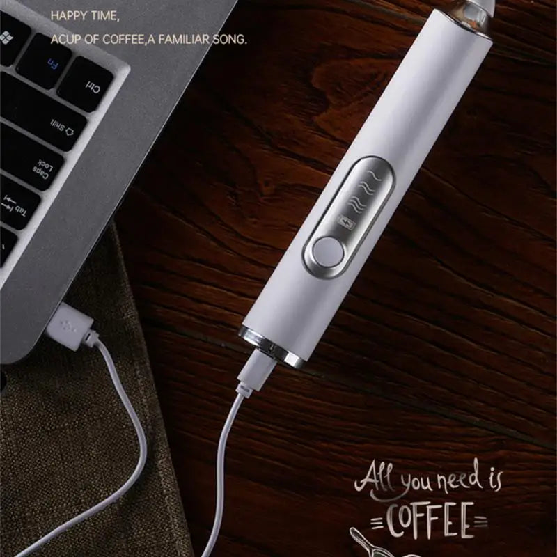 Wireless Electric Milk Frother USB Rechargeable Handheld Coffee Whisk Mixer