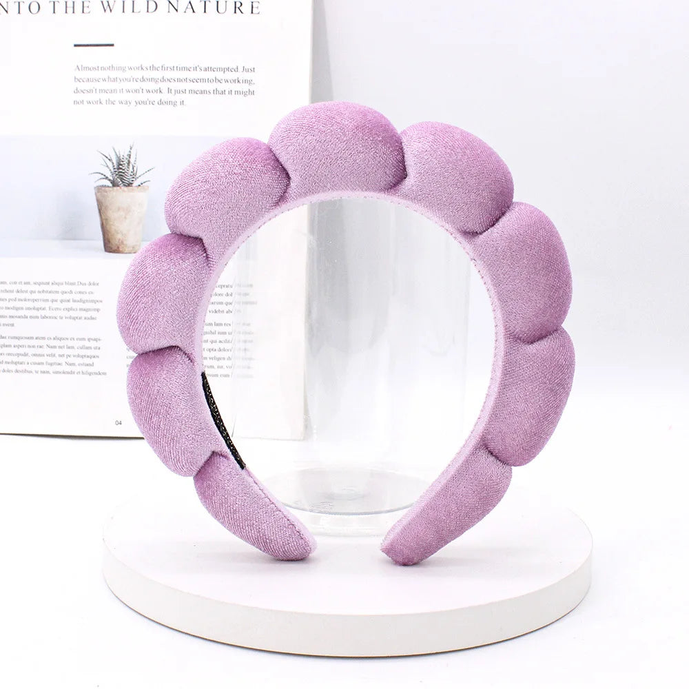 Velvet Sponge Spa Headband for Face Washing & Skincare