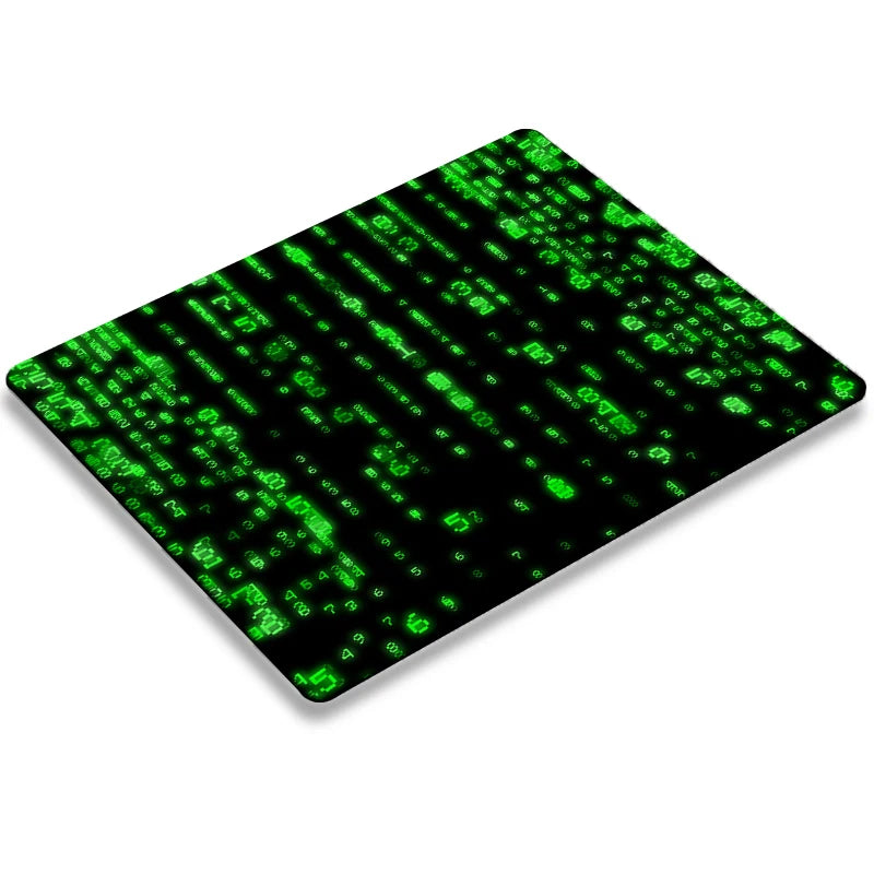 Mause Pad Gamer Rug Matrix Binary Code Mouse Pads Deskmat Desktop Table Mat Pc Gaming Computer Desk Protector Kawaii Accessories
