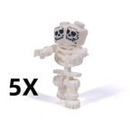 5PCS MOC Halloween Skeleton Army Mini Doll Ghost Building Block DIY Assembly Character Doll Horse Ornaments Figure Gift for Kids