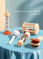 Baby Wooden Hand Bell Rattle Montessori Sensory Grasp & Teething Toy