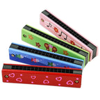 Wooden Harmonica Musical Instrument Toy for Early Learning Kids