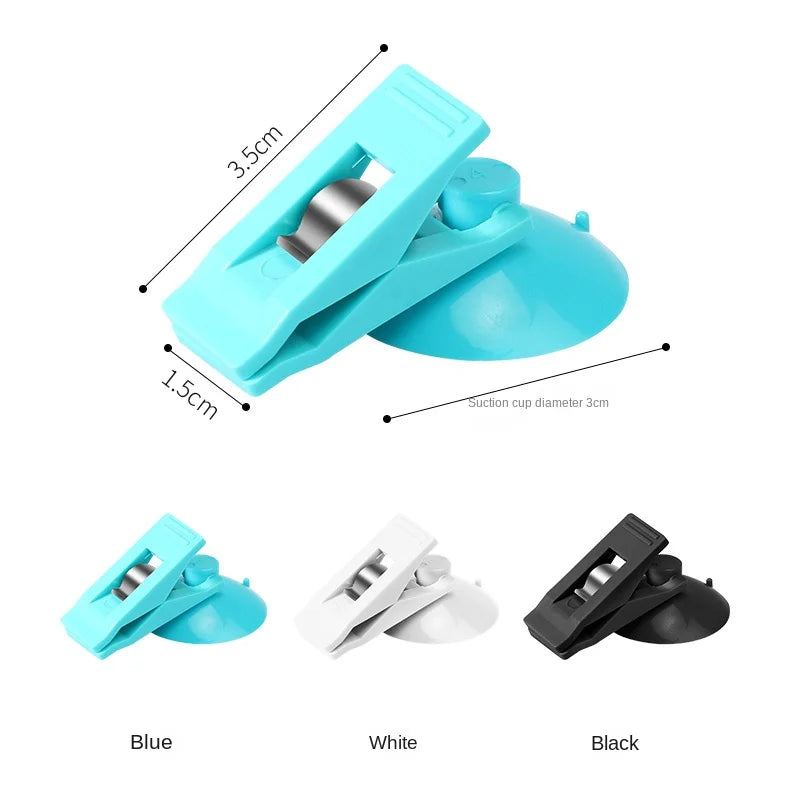 1 Pair Car Interior Window Clip Mount Black Suction Cap Clip Plastic Sucker Removable Holder For Sunshade Curtain Towel Ticket