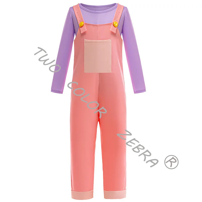 The Amazing Digital Circus Rabbit Jax Cosplay Costumes Masks Rabbit Ear Hairband Pink Overalls Purple Long Sleeve Shirt for Kids