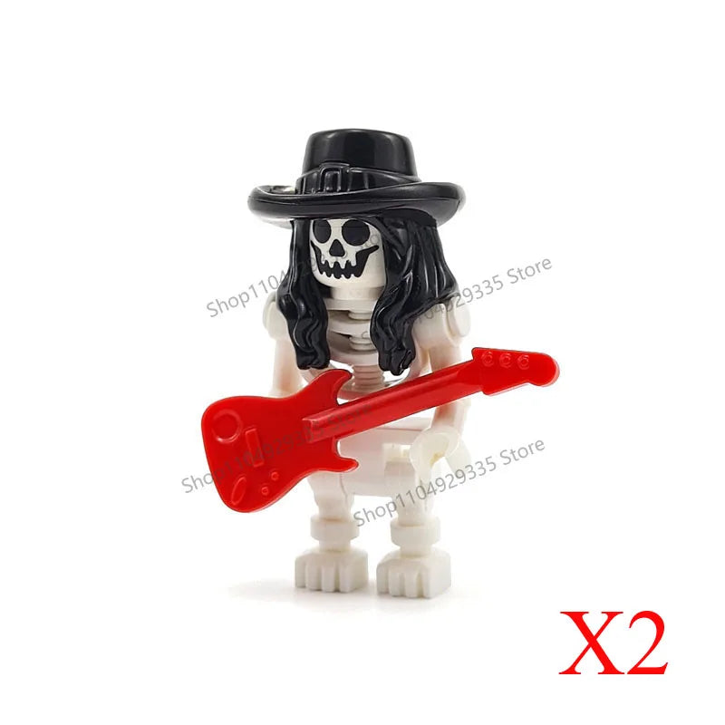 Halloween Scene Building Blocks Skeletons Ghosts Army King Assembled Charactesrs Figures DIY Accessories Bricks Toys Kids Gifts