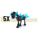 5PCS MOC Halloween Skeleton Army Mini Doll Ghost Building Block DIY Assembly Character Doll Horse Ornaments Figure Gift for Kids
