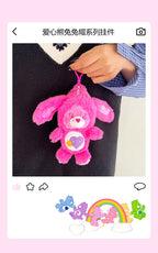 Care Bears Rabbit Hat Plush Keychain Rainbow Bear Bag Charm Gift