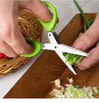 Multi-Layer Stainless Steel Kitchen Scissors – Herb, Vegetable & Green Onion Cutter Tool