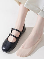 5 Pairs Socks Women's Summer Invisible Short Ankle Foot No-show Low Cut Silicone Non-slip Black Boat Socks
