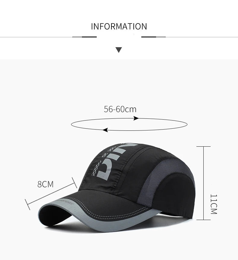 Quick Dry Breathable Mesh Baseball Cap for Summer Outdoor Sports