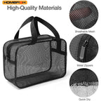 Portable Mesh Shower Storage Bag Large Capacity Travel Toiletry Organizer