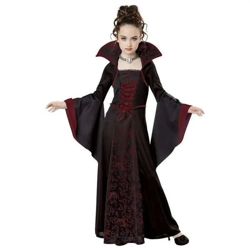 Girls Vampire Costume Gothic Tutu Dress – Halloween Fantasy Outfit
