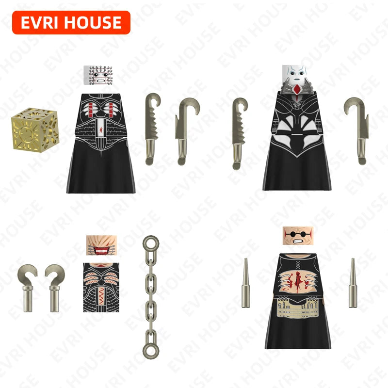 Horror Movie Hellraiser Mini Action Figures Bricks Building Block Dolls Accessory Toys For Children FT20-23