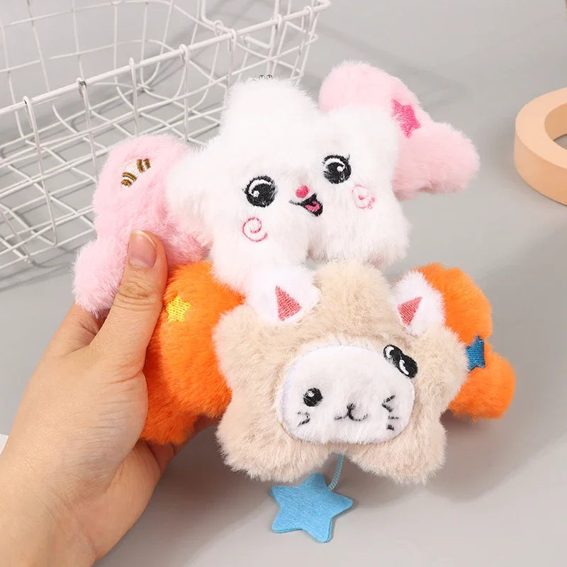 Star Plush Pendant Keychain Bag Charm Cute Doll Hanging Accessory