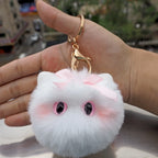 Blush Cat Ball Plush Keychain Cute Cat Bag Charm