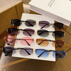 Rimless Oval Oversized Gradient UV400 Sunglasses for Women