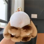 Cute Rabbit Bow Plush Keychain Bag Charm Gift for Girls and Women