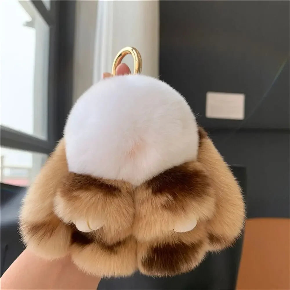 Cute Rabbit Bow Plush Keychain Bag Charm Gift for Girls and Women