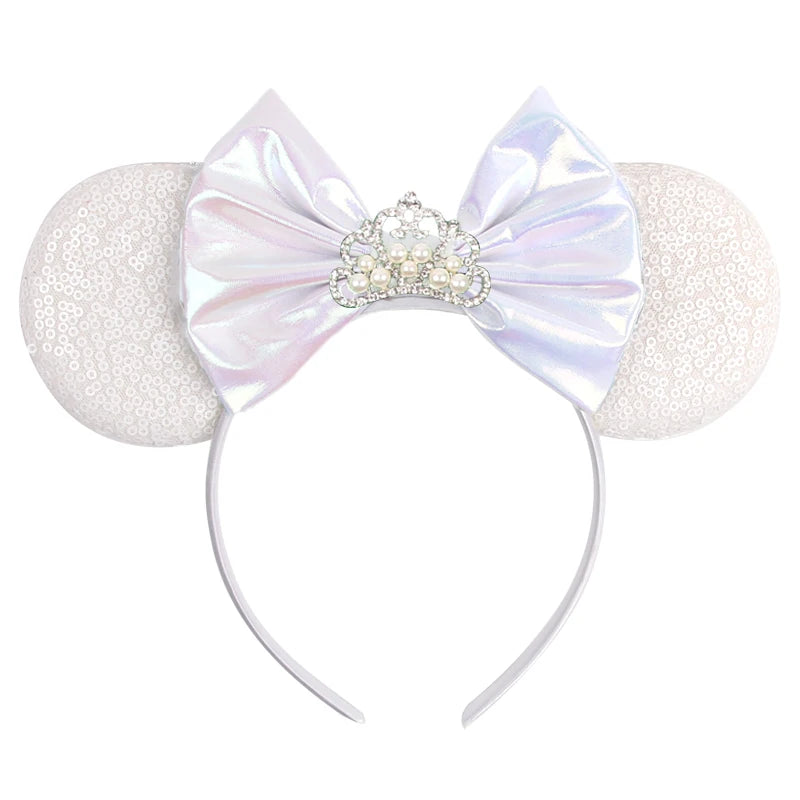 2026 Trip Mouse Ears Headband for Girls Women Sequin Castle 5"Bow Hairband Festival Party Cosplay DIY Hair Accessories