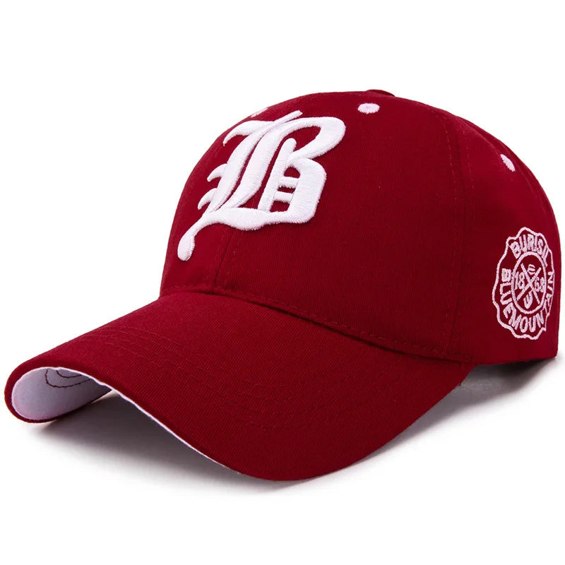 Embroidered Cotton Snapback Baseball Cap for Casual Outdoor Style