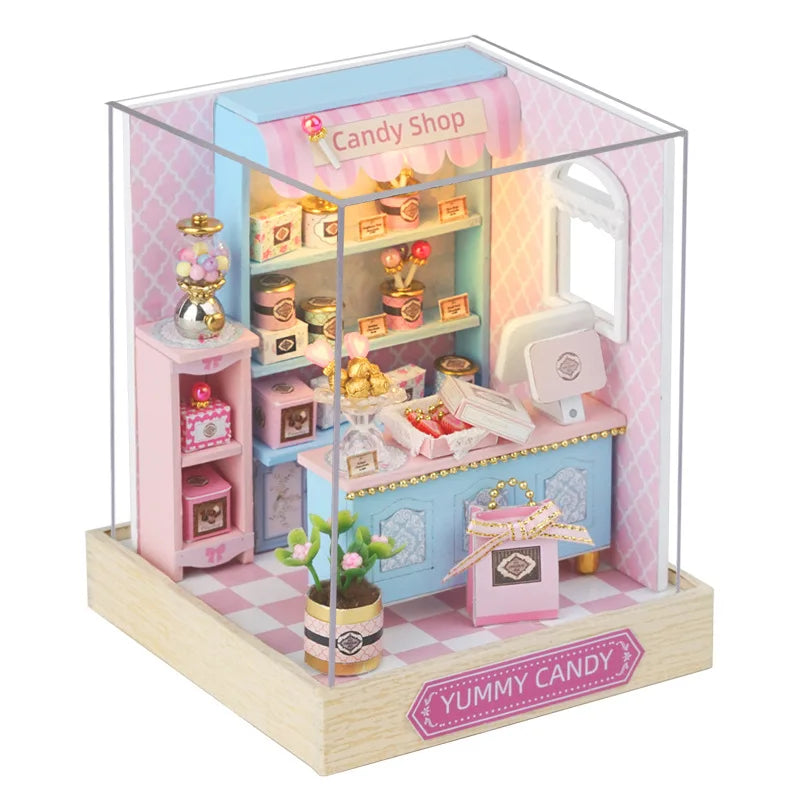 Wooden Miniature Doll House DIY 3D Puzzle Building Kit