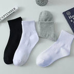 10/20/30 Pairs Neutral Solid Color Mid Calf Round Neck Socks Spring Autumn Sweat Absorbing Breathable All Season Sports Socks