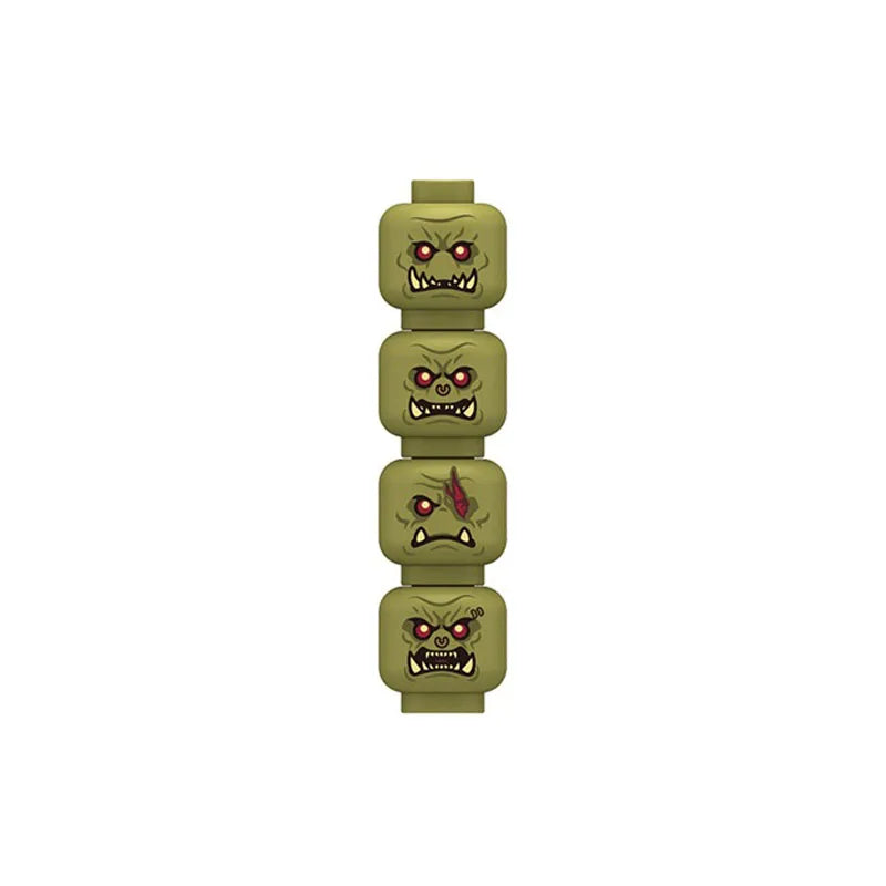 MOC City Halloween Expression Accessories Building Blocks Face Injured Head Terror Scene Ghost Skeleton Bricks Friends Toys Gift
