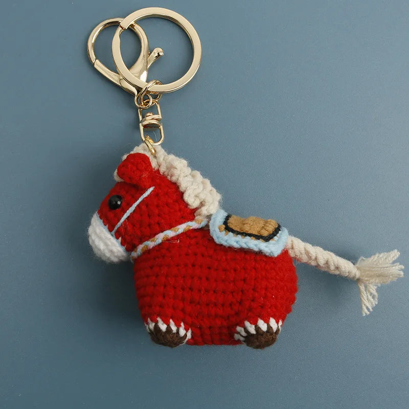 Funny Zebra Crochet Keychain Sheep Animal Bag Charm