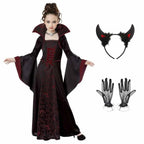 Girls Vampire Costume Gothic Tutu Dress – Halloween Fantasy Outfit