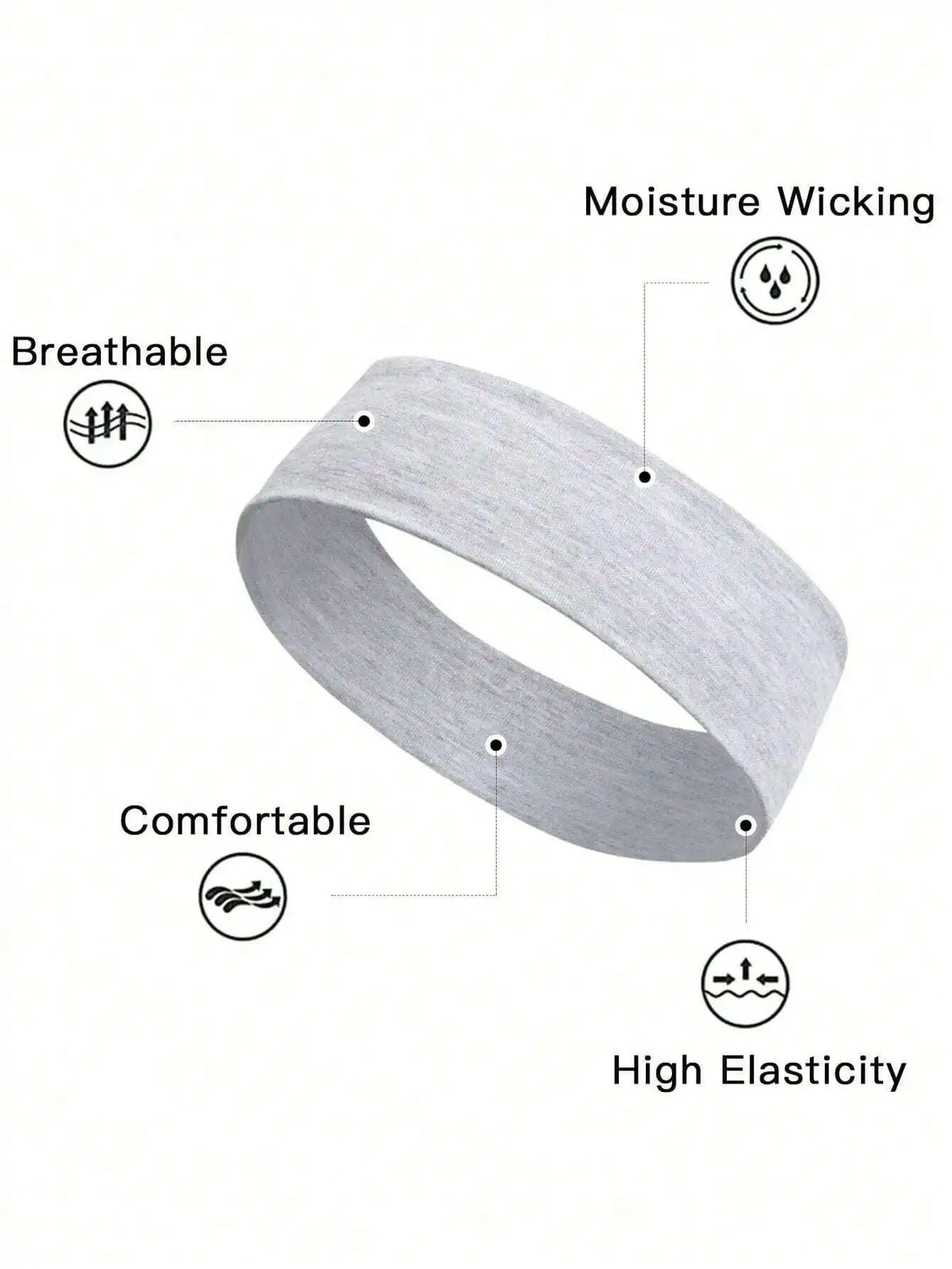 6-Pack Sports Sweatband Headbands – Solid Color & Leopard Print