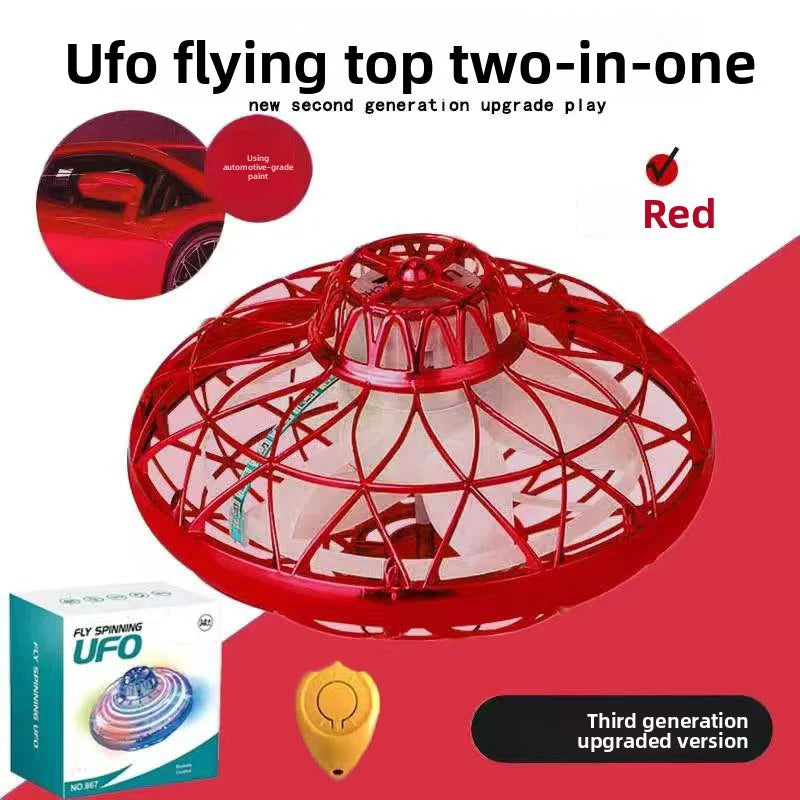 Intelligent sensor flying saucer toy, colorful LED light hovering flying device, rechargeable indoor and outdoor children's play toy.