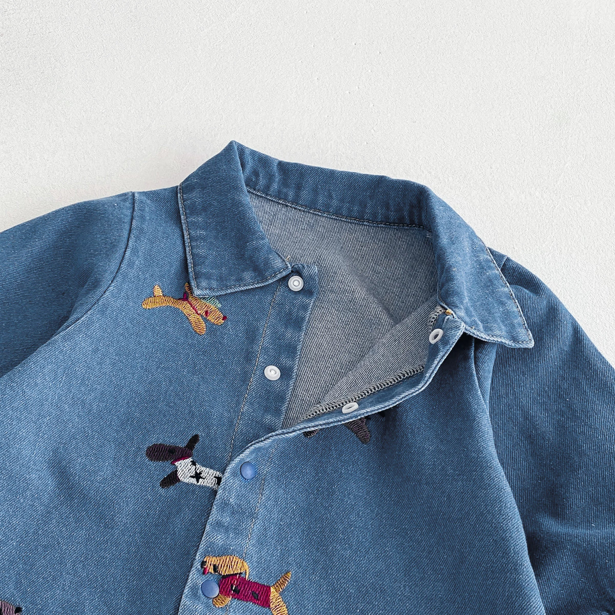 Baby One-Piece Suit, Denim Autumn Wear, Embroidered Outdoor Crawling Clothes for Boys and Girls, Hayi, First Birthday Clothes Fo