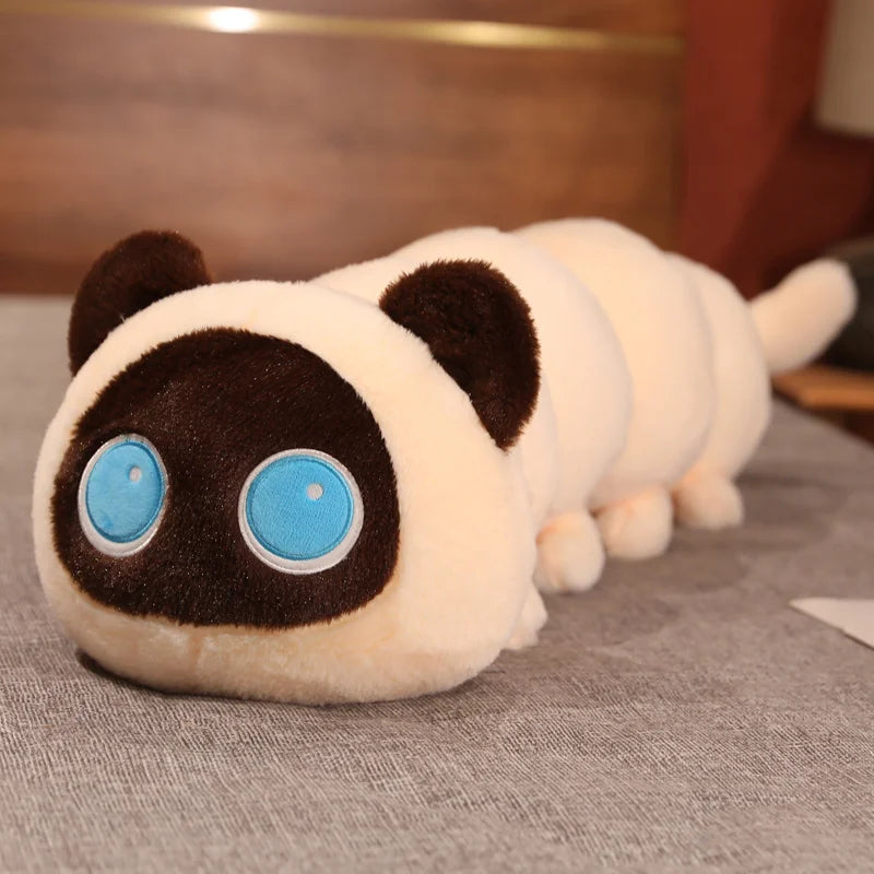 Long Cat Caterpillar Plush Toy – Soft Stuffed Pillow Cushion
