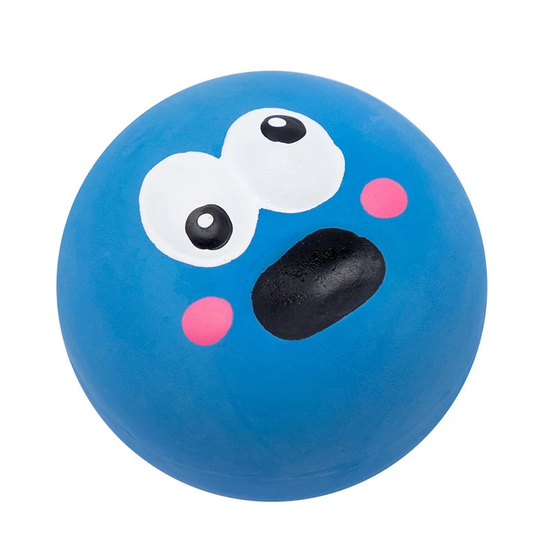 Squeaky Rubber Dog Ball for Interactive Chewing and Teeth Cleaning