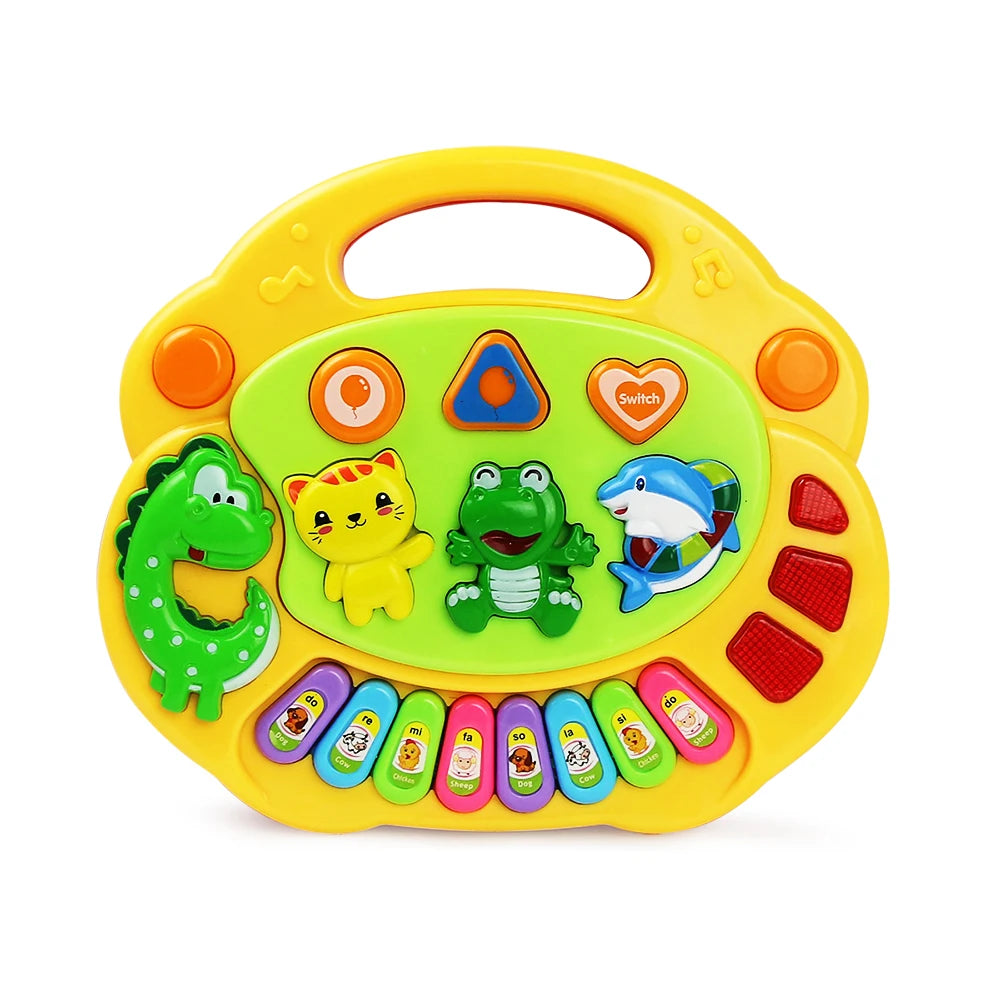 Kids Cartoon Piano Keyboard with Animal Sounds & Flashing Lights