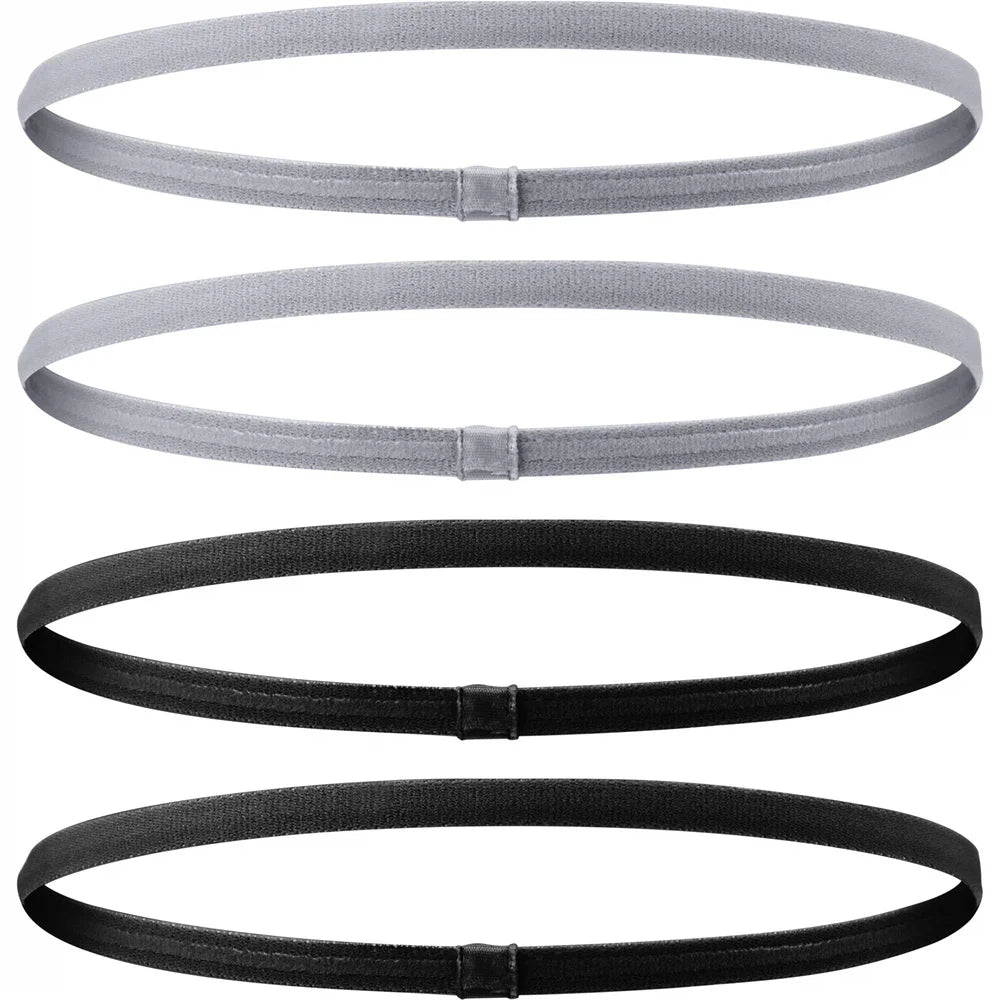 4PCS Thin Elastic Non-Slip Sports Headbands for Men & Women