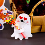 48pcs Ghost Lollipop Holder Happy Halloween Lollipop Decoration Paper Card Trick Or Treat Candy Pack kid Halloween Party