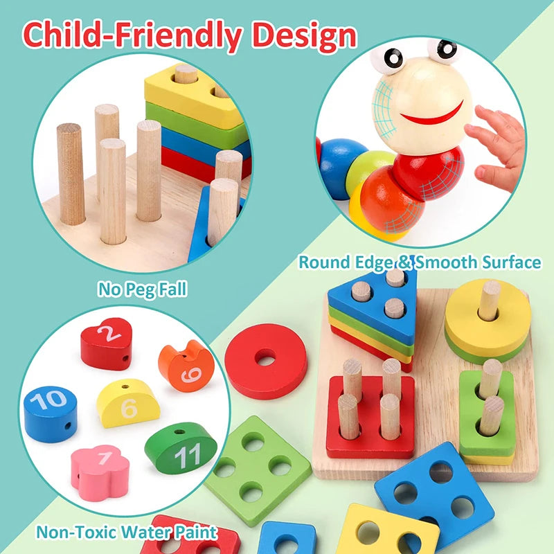 Montessori 3D Wooden Puzzle Educational Learning Toy for Kids