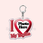 Custom Text I Love My Boyfriend Girlfriend Keychains Key Chain Photo Wife Hot Mom Dad King Queen Idol Baby Family Keychains Gift