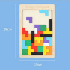 Wooden Tangram Russian Blocks Puzzle for STEM Learning and Creative Play