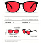 Unisex Red Lens Blue Light Blocking Glasses for Night Screen Use