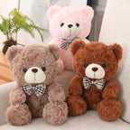 25/35CM Kawaii Teddy Bear Plush Pillow Toys Lovely Bow-Knot Bears Toys Stuffed Soft Animal Dolls Xmas Valentine Gift