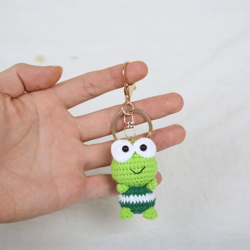 Cute Frog Crochet Keychain Funny Frog Bag Charm