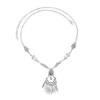 Retro Silvery Alloy Hollow Moon Pendant Forehead Headpiece for Women Boho Ethnic Indian Hippie Party Hair Accessories Jewelry