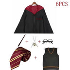 Potter Costume Robe Tie Cloak Scarf Wand Glasses Hermione Dress Flying Thief Accessories Sweater Halloween Cosplay Costume Gifts