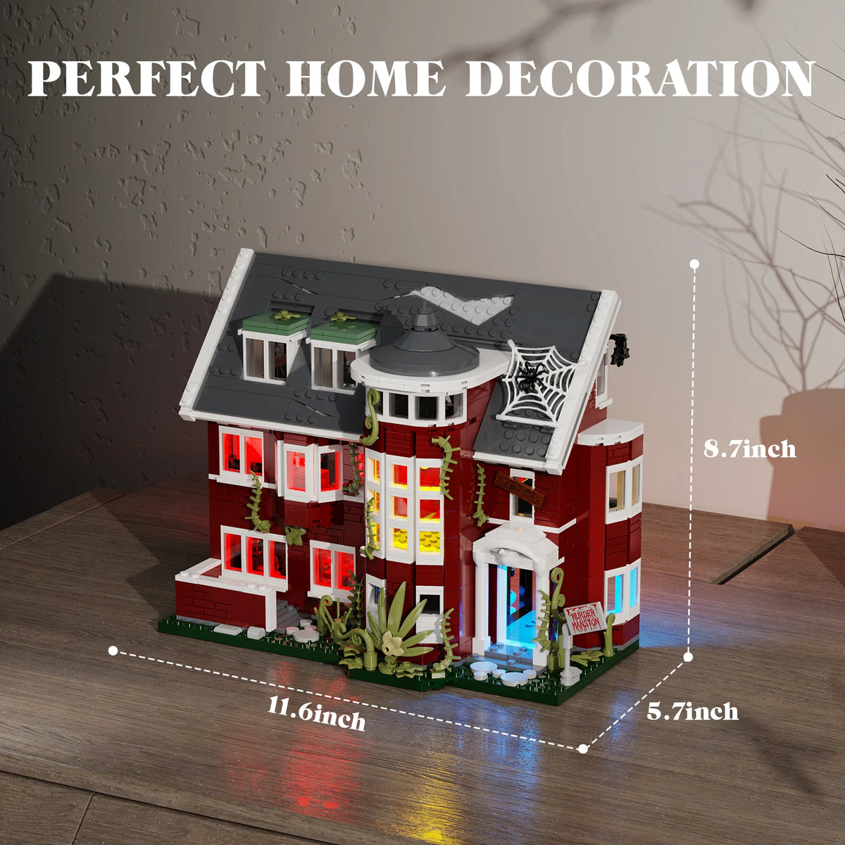 American Horror Story House Building Blocks Set with LED Light,Halloween Haunted House, Ideals Gift for Boys Girls(1171 PCS)
