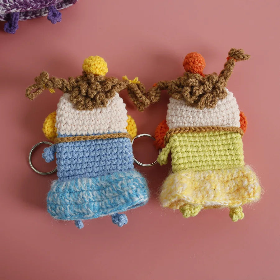 Funny Crochet Sausage Mouth Keychain Key Holder Pouch