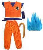 Halloween Costumes  Adult  Z Clothes Party Suit Goku Cosplay Costumes Top/Pant/Belt/Tail/wrister/Wig