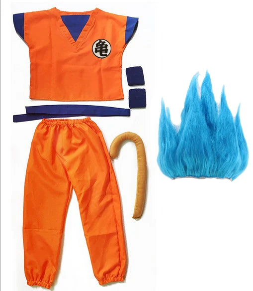 Halloween Costumes  Adult  Z Clothes Party Suit Goku Cosplay Costumes Top/Pant/Belt/Tail/wrister/Wig