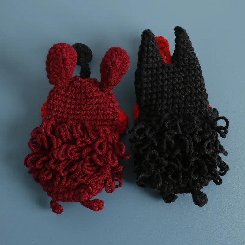 Funny Fruit Sausage Mouth Crochet Keychain Key Holder